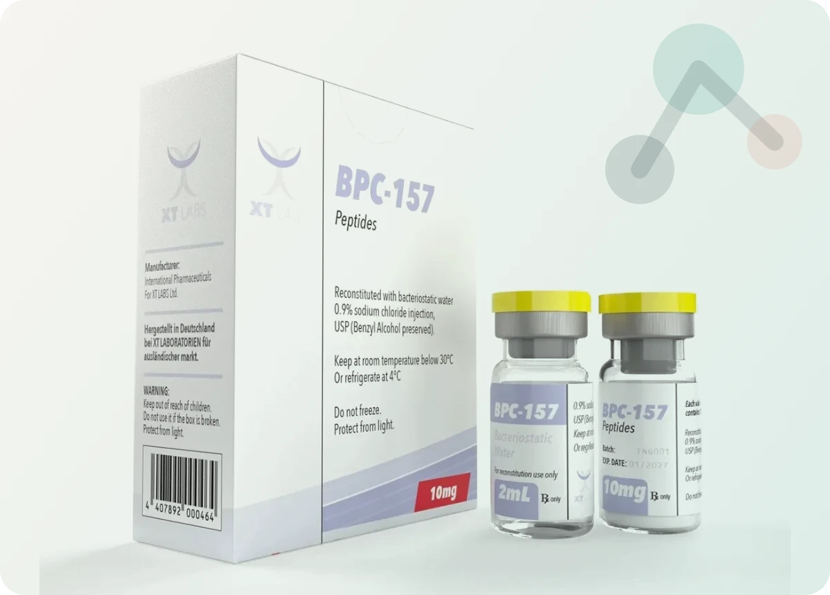 Péptido BPC-157 10 mg con agua bacteriostática, disponible en BioFit México
